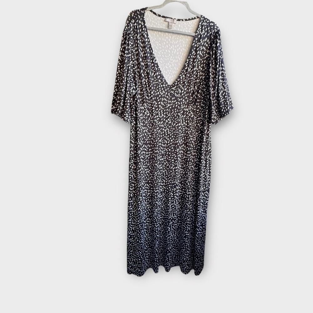ASOS Curve black and white polka dot maxi dress, size 22